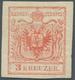 Österreich: 1850, 3 Kr Karminrot, Type IIIa Auf Maschinenpapier In Ungebrauchter Top-Erhaltung, Voll - Autres & Non Classés