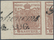 Österreich: 1850, 6 Kreuzer Rosabraun, Handpapier Type I B, Linkes Randstück (8,5 Mm), Rechts Mit Gr - Andere & Zonder Classificatie