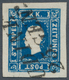 Österreich: 1858, (1,05 Kreuzer/Soldi) Tiefdunkelblau Zeitungsmarke, Type I, Allseits Sehr Breitrand - Other & Unclassified