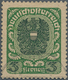 Österreich: 1920/21, Freimarken Wappen, 3 Kr., Dunkelgrün/schwarz, Dickes Graues Papier, Zart Gestem - Sonstige & Ohne Zuordnung