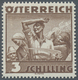 Österreich: 1934, Freimarken "Trachten", 3 Sch. "Ländliche Arbeit", Acht Gezähnte Buchdruck-Probedru - Other & Unclassified