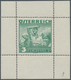 Österreich: 1934, Freimarken "Trachten", 3 Sch. "Ländliche Arbeit", Fünf Gezähnte Buchdruck-Probedru - Other & Unclassified