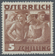 Delcampe - Österreich: 1934, Freimarken "Trachten", 5 Sch. "Städtische Arbeit", Sechs Gezähnte Buchdruck-Probed - Sonstige & Ohne Zuordnung