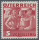 Delcampe - Österreich: 1934, Freimarken "Trachten", 5 Sch. "Städtische Arbeit", Sechs Gezähnte Buchdruck-Probed - Other & Unclassified