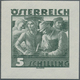 Österreich: 1934, Freimarken "Trachten", 5 Sch. "Städtische Arbeit", Zwei Ungezähnte Offsetdruck-Pro - Sonstige & Ohne Zuordnung