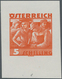 Österreich: 1934, Freimarken "Trachten", 5 Sch. "Städtische Arbeit", Drei Ungezähnte Stichtiefdruck- - Sonstige & Ohne Zuordnung