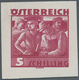 Österreich: 1934, Freimarken "Trachten", 5 Sch. "Städtische Arbeit", Drei Ungezähnte Stichtiefdruck- - Other & Unclassified