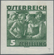 Österreich: 1934, Freimarken "Trachten", 5 Sch. "Städtische Arbeit", Drei Ungezähnte Stichtiefdruck- - Other & Unclassified