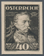 Österreich: 1935, Heerführer, Komplette Serie Als Geschnittene Probedrucke In Schwarz Auf Kartonpapi - Other & Unclassified