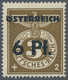 Österreich: 1945, AUFDRUCKPROBE ZUR 2. WIENER AUSHILFSAUSGABE, Aufdruck "ÖSTERREICH / 6 Pf. / Balken - Other & Unclassified