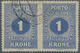 Österreich - Portomarken: 1916, 1 Kr. Blau, Waagerechtes Paar Mit Abart "MITTIG UNGEZÄHNT", Sauber G - Postage Due