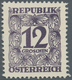 Österreich - Portomarken: 1949/1957, Ziffern, Vier Essays Einer Nicht Realisierten Zeichnung Mit Wer - Portomarken