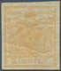Österreich - Lombardei Und Venetien: 1850, 5 C Gelbocker, Postfrisches Ausnahme-Exemplar Mit Minimal - Lombardo-Vénétie