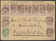 N°55x10 + 56 Sur Lettre De St-Josse-Ten-Noode (1897) Vers Francfort / Verso Vignette "Bruxelles 1897 Exposition" - 1893-1900 Thin Beard