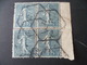 SEMEUSE 50 CTS BLEU  BLOC DE 4  OBLITERE SECOND CHOIX - 1903-60 Semeuse Lignée