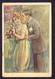 Romantic Romance Man Woman Flowers - Bompard ?? Artist Signed - Other & Unclassified