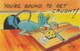 Artist Image Humor, 'Youre Bound To Get Caught' Mouse Cheese Trap, C1930s Vintage Linen Postcard - Humour