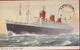 Cunard White Star Line RMS Queen Mary Steamer Paquebot Old Postcard Air Mil New York To Antwerpen Obliteration - Paquebote