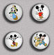 Mickey And Minnie BADGE BUTTON PIN SET 11 (1inch/25mm Diameter) 175 DIFF - Pin's