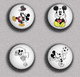 Mickey And Minnie BADGE BUTTON PIN SET 11 (1inch/25mm Diameter) 175 DIFF - Pins