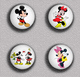 Delcampe - Mickey And Minnie BADGE BUTTON PIN SET 11 (1inch/25mm Diameter) 175 DIFF - Pins