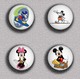 Delcampe - Mickey And Minnie BADGE BUTTON PIN SET 11 (1inch/25mm Diameter) 175 DIFF - Pin's