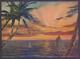 3D Plastic POSTCARD - Sunset At Sea - Other & Unclassified