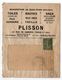 1918-Enveloppe Publicitaire à Fenêtre MANUFACTURE Plisson -SAINT OUEN-PARIS 1er-cachets Paris R.P--VILLEPREUX-78 - 1921-1960: Période Moderne
