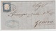 ITALIA USED COVER 1864 SASSONE 3 CREMA TO GENOVA - Storia Postale