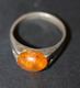 Bague Vintage Avec Cabochon D'ambre Argent 925 - 2.8gr - Silver Sterling Amber Ring - Rings