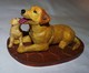 ADORABLE STATUETTE FIGURINE JOLI CHIEN RESINE LABRADOR ET SON BEBE   Tbe - Hunde