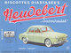 BUVARD LOT 2 BUVARDS BISCOTTES HEUDEBERT AVEC TIMBRE MICKEY- PEUGEOT 403 ET RENAULT FREGATE - Biscottes