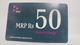 India-hutch Prepiad Chota Recharge-(7b)-(mrp Rs.50)-(1.6.2009)-card-used+1 Card Prepiad Free - Inde