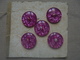 Vintage - Petit Lot De 5 Boutons Rose Pailleté Sous Blister Années 60 - Boutons