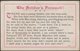 Poem, The Soldier's Farewell, C.1905-10 - E Mack Postcard - Humour