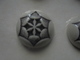 Vintage - Petit Lot De 6 Boutons Gris Sous Blister Années 60 - Boutons