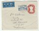 1954 Air Mail INDIA 12a Stamps On UPRATED 2a  POSTAL STATIONERY COVER To GB  Airmail Label - Enveloppes