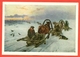 USSR 1969.Painting -" Empty Wagons".  Artist Pryanishnikov. - Horses