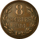 Monnaie, Guernsey, 8 Doubles, 1914, Heaton, Birmingham, SUP, Bronze, KM:14 - Guernesey