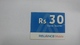 India-reliance Mobile Card-(26b)-(rs.30)-(31/3/11)-(maharashtra)-card Used+1 Card Prepiad Free - Inde