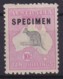 Australia 1929 SPECIMEN SG 112s Mint Hinged (sm Multi Wmk) Ovpt Type C1a - Mint Stamps