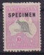 Australia 1918 SPECIMEN SG 43a Mint Hinged (3rd Wmk ) Ovpt Type C - Ongebruikt