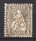 1862 Svizzera Helvetia Unificato N. 34  3 C Nero Timbrato Used - Usati