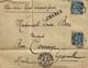 Timbres  N° 132 En 3 Exemplaires Sur Lettre Chargé D'Avancées Pour Granville - 1877-1920: Période Semi Moderne