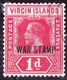 BRITISH VIRGIN ISLANDS 1916 KGVI 1d Carmen War Stamp SG78 Used - British Virgin Islands