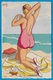 CPA Illustrateur NAG Scène De Plage Baigneuse Mode Elégance Femme Maillot De Bain - Autres & Non Classés