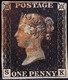 1840 Penny Black Vollrandig Mit Rotem Malteserkreuz Stempel - Gebraucht