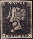 1840 Penny Black Vollrandig Mit Schwarzem Malteserkreuz Stempel; Kleiner Eckbug - Oblitérés