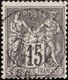 FRANCE Y&T N°77 Sage 15c Gris Oblitéré - 1876-1898 Sage (Type II)