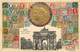 Themes Div-ref Z229- Philatelie - Representation Timbres - Carte Gaufrée -medaillon Fond Doré - Paris -arc De Triomphe - Sellos (representaciones)